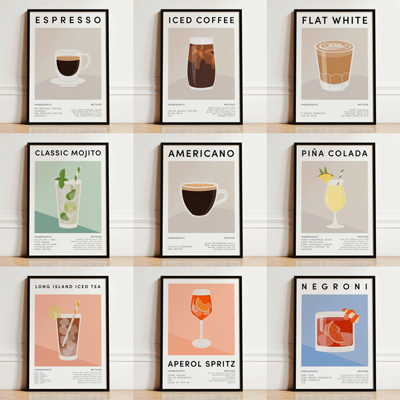 Vintage Fashioned Cocktail Pos - Coffee Tea Poster recensione e prezzo