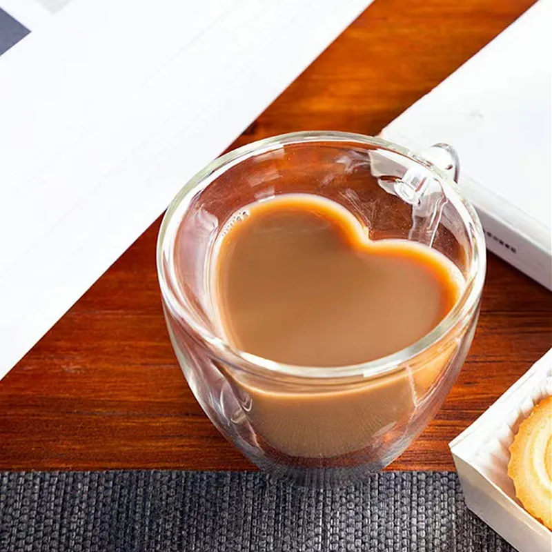Heart Love Shaped Glass Mug Do - Coffee Tea Love recensione e prezzo