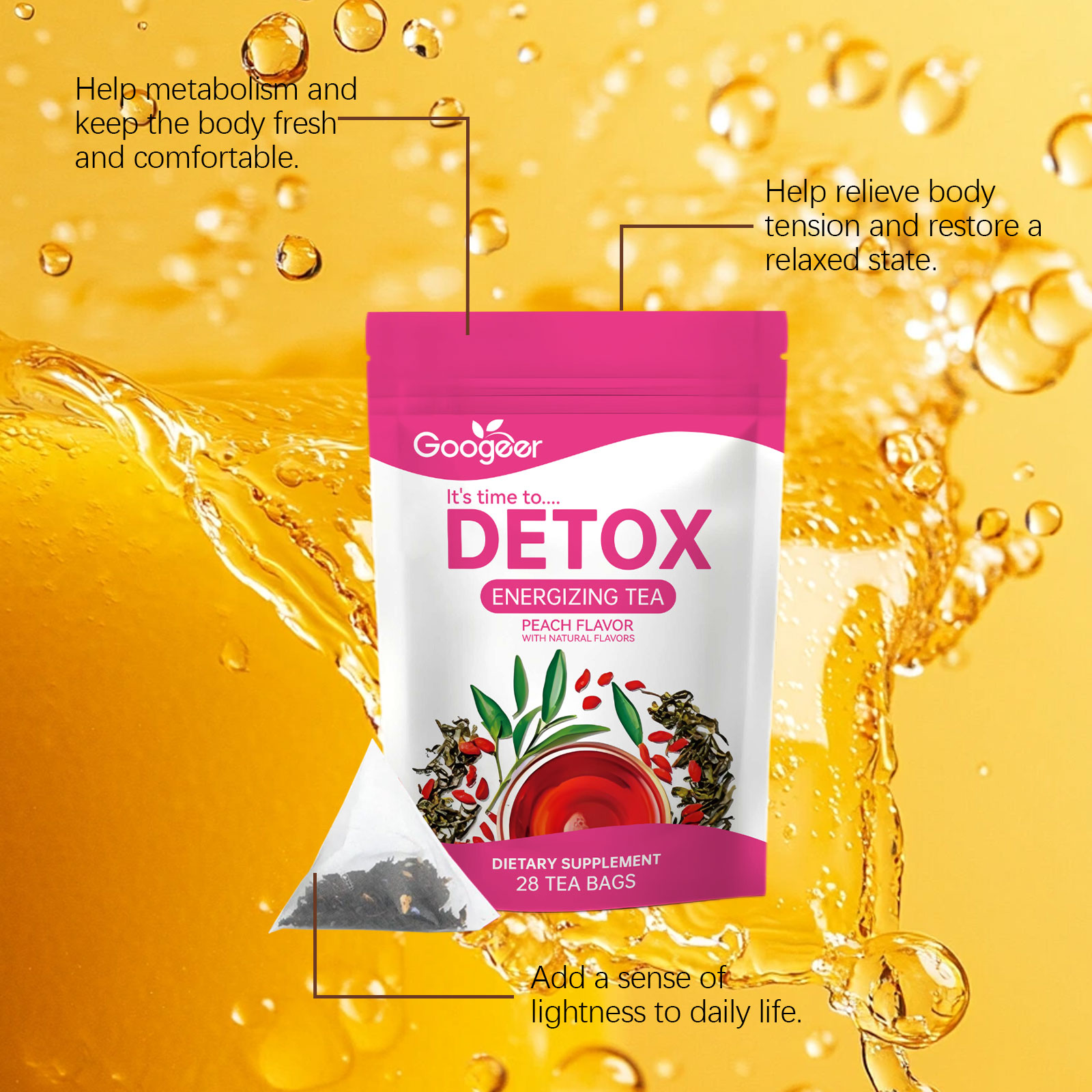 Googeer 28pcs Herbal Detox Tea - Coffee Tea For Weight Loss recensione e prezzo
